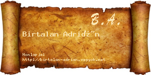 Birtalan Adrián névjegykártya